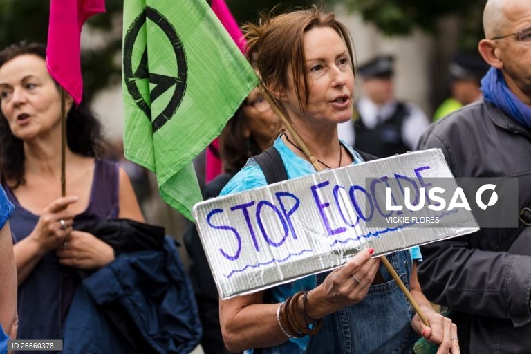 Protesto contra as alterações climáticas em Londres