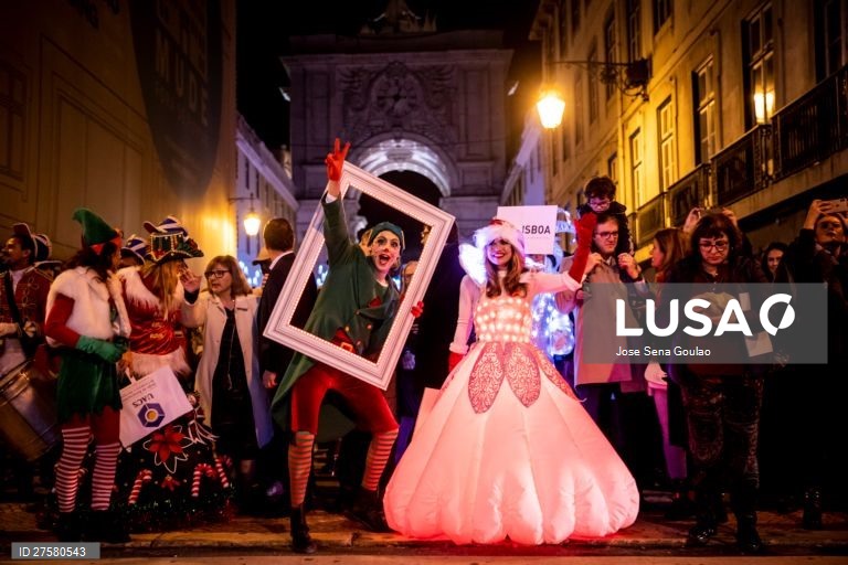 Inauguração das luzes de Natal na baixa de Lisboa. 