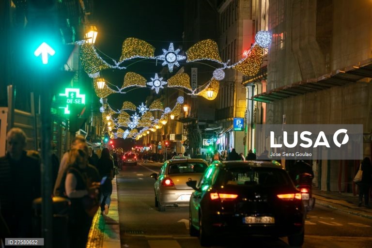Inauguração das luzes de Natal na baixa de Lisboa. 