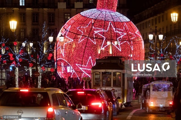 Inauguração das luzes de Natal na baixa de Lisboa. 
