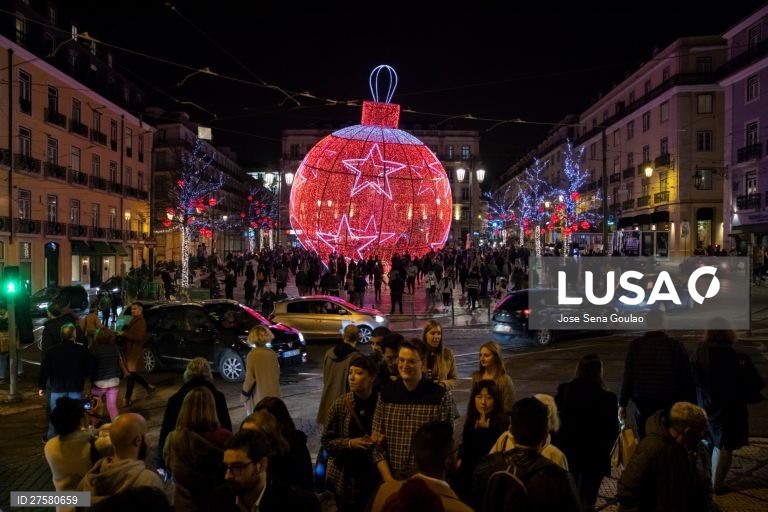 Inauguração das luzes de Natal na baixa de Lisboa. 