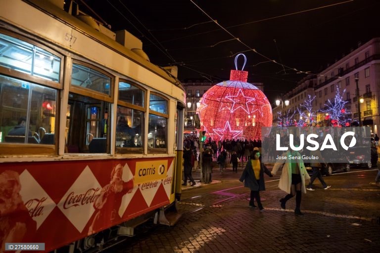 Inauguração das luzes de Natal na baixa de Lisboa. 