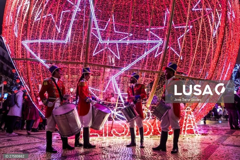 Inauguração das luzes de Natal na baixa de Lisboa. 