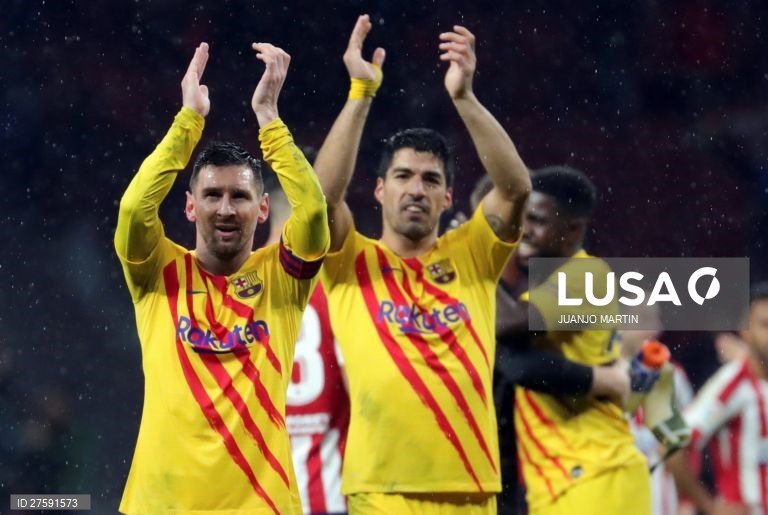 Futebol: Atlético de Madrid vs FC Barcelona em Madrid.