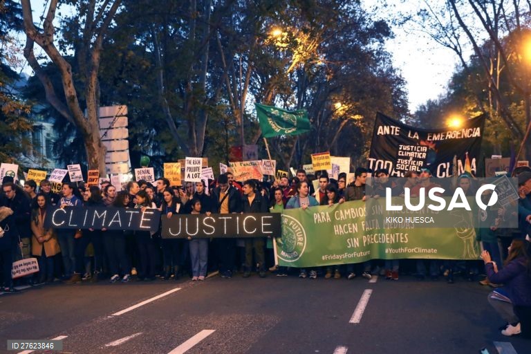 Manifestação durante a Cimeira do Clima de Madrid
