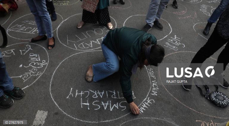Protesto contra a violência sobre as mulheres na Índia