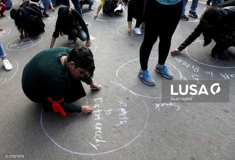 Protesto contra a violência sobre as mulheres na Índia