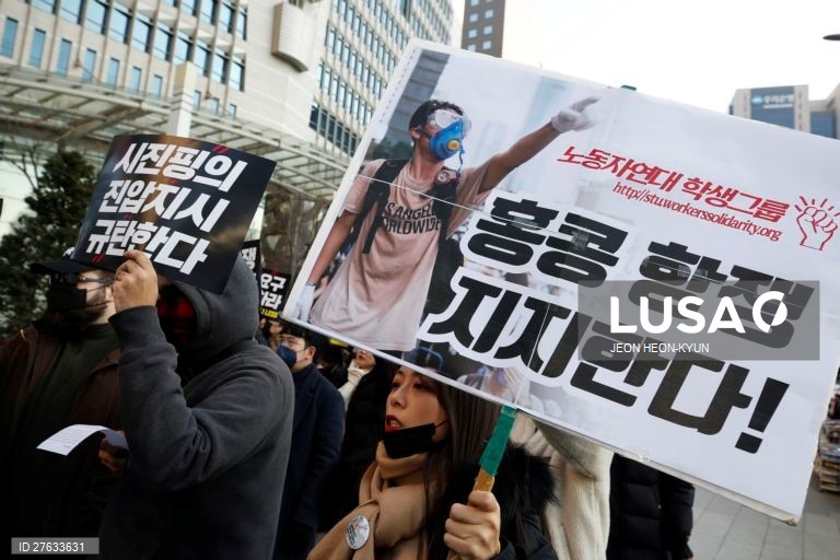 Manifestação pró-democracia em Hong Kong