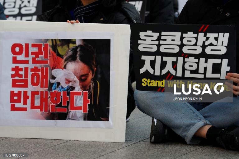 Manifestação pró-democracia em Hong Kong