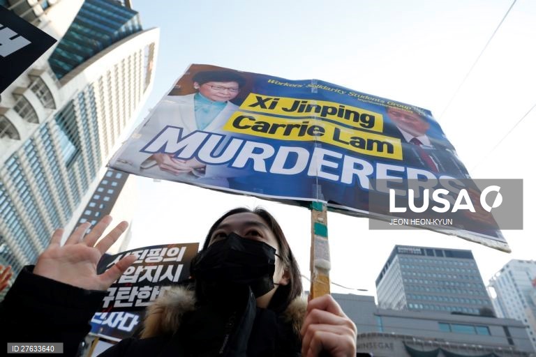 Manifestação pró-democracia em Hong Kong