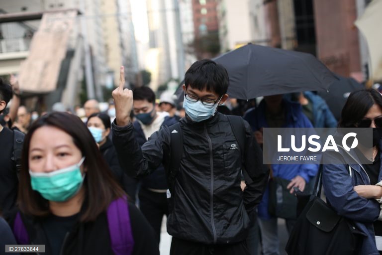 Manifestação pró-democracia em Hong Kong