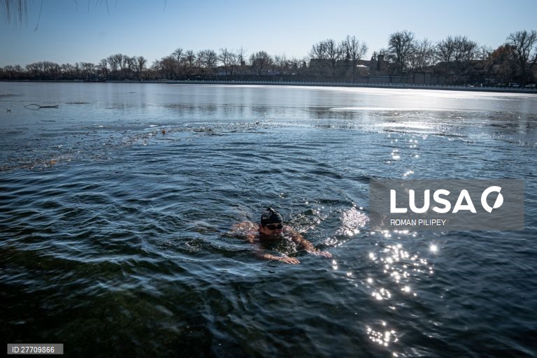 Banho de inverno em Pequim