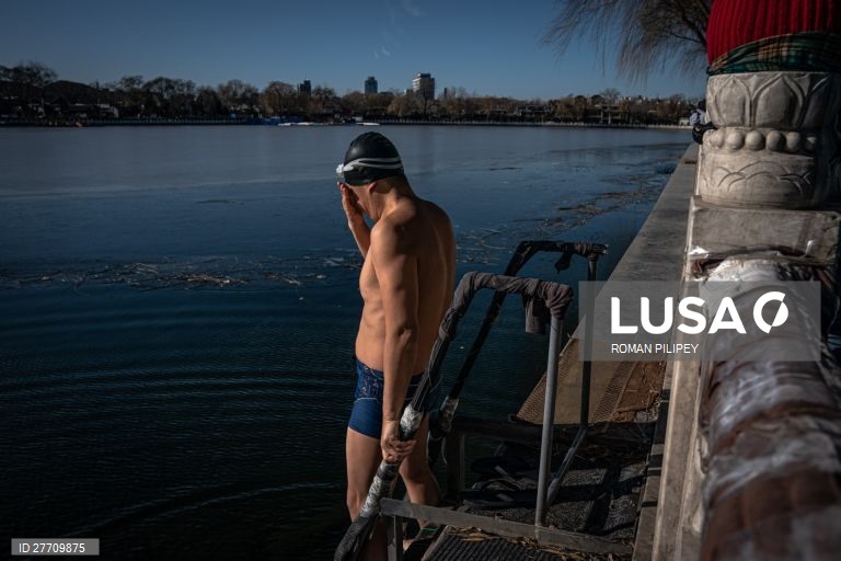 Banho de inverno em Pequim