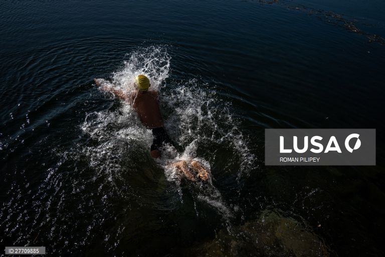 Banho de inverno em Pequim