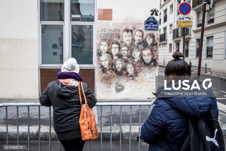 França: 5º aniversário do ataque terrorista ao Charlie Hebdo em Paris