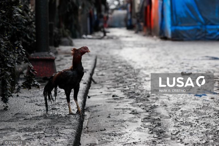 Rescaldo da erupção do vulcão Taal em Tagaytay