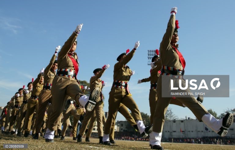 Ensaio do Dia da República na Índia
