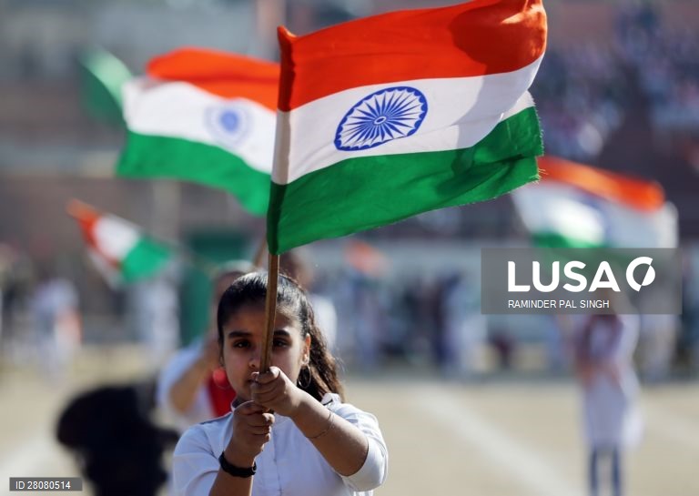 Ensaio do Dia da República na Índia