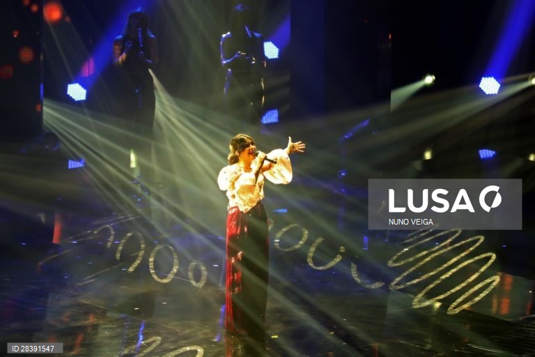 A canção "Medo de Sentir”, interpretada por Elisa, foi a vencedora da final do Festival da Canção 2020, gala disputada no Coliseu Rondão Almeida em Elvas, 07 de março de 2020. NUNO VEIGA/LUSA