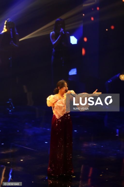 A canção "Medo de Sentir”, interpretada por Elisa, foi a vencedora da final do Festival da Canção 2020, gala disputada no Coliseu Rondão Almeida em Elvas, 07 de março de 2020. NUNO VEIGA/LUSA