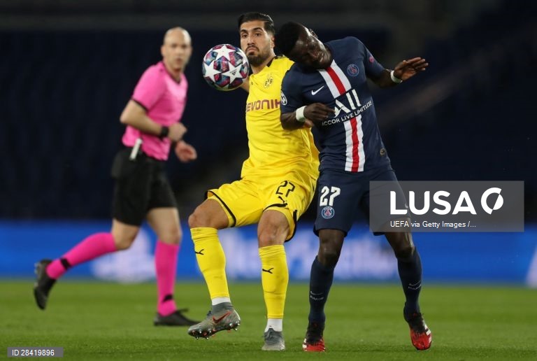 Nos oitavos-de-final da Liga dos Campeões, o Paris Saint-Germain recebeu, à porta fechada, e venceu o Borussia Dortmund por 2-0,