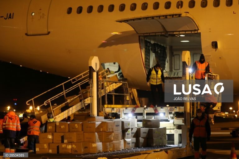 Covid-19: Chegada do avião Airbus A340 da Hi Fly da China