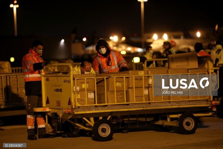 Covid-19: Chegada do avião Airbus A340 da Hi Fly da China