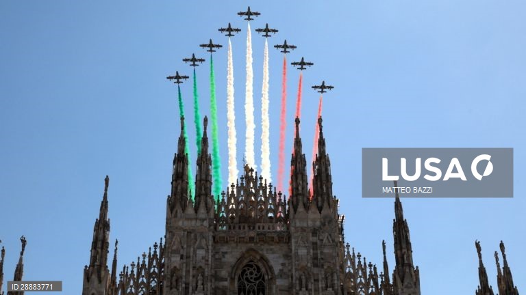 Itália: Acrobacias aéreas em Milão