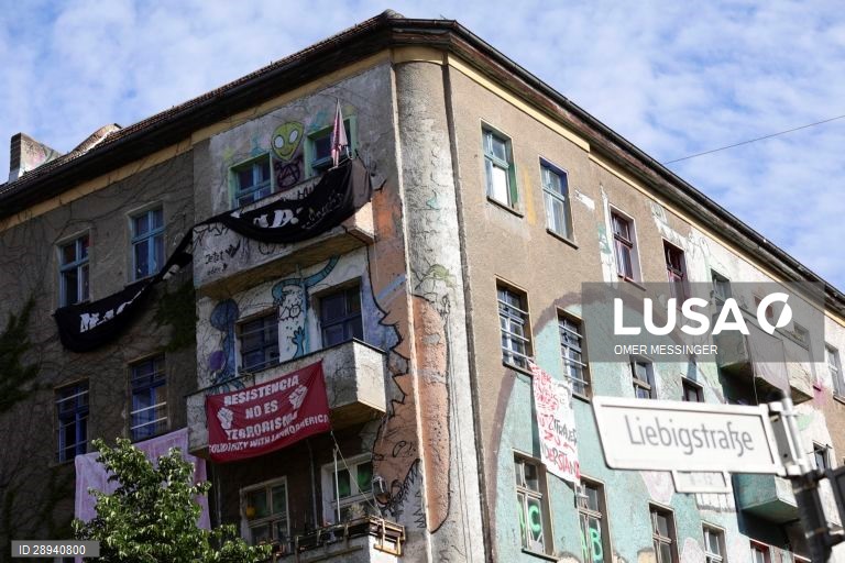 Protesto contra o desalojamento do "Liebig 34" em Berlim