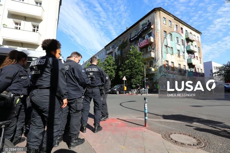 Protesto contra o desalojamento do "Liebig 34" em Berlim