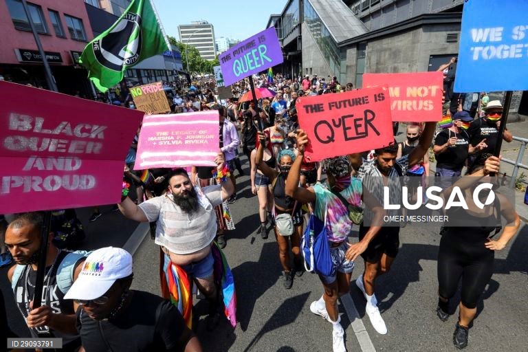 Manifestação "Orgulho de Berlim" em Berlim, Alemanha.