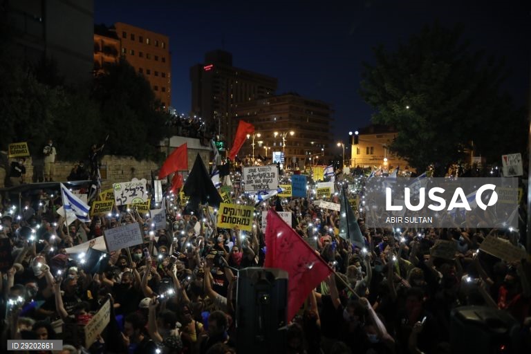 Protestos contra o primeiro-ministro israelita Benjamin Netanyahu 