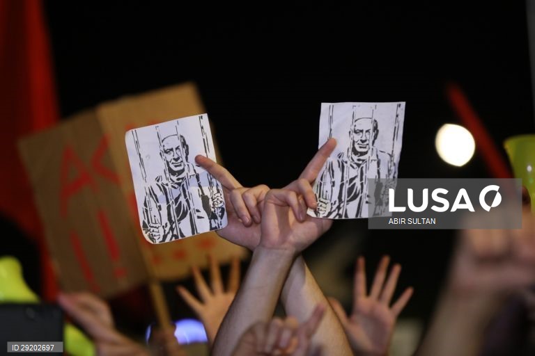Protestos contra o primeiro-ministro israelita Benjamin Netanyahu 