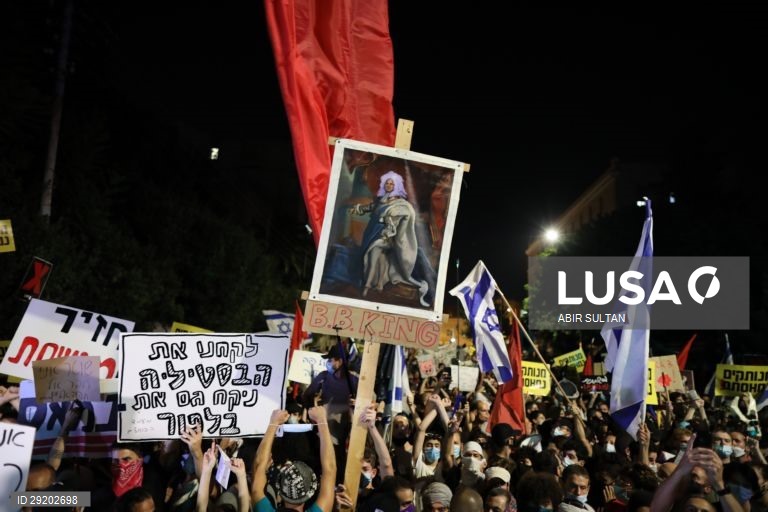 Protestos contra o primeiro-ministro israelita Benjamin Netanyahu 