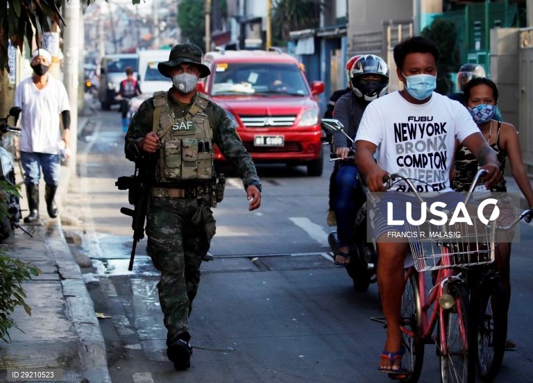 Novas infecções por coronavírus nas Filipinas