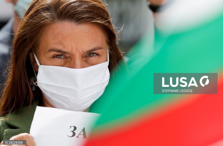 Protesto contra o governo búlgaro em Bruxelas