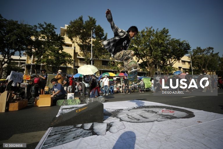 Protesto antigovernamental em Banguecoque