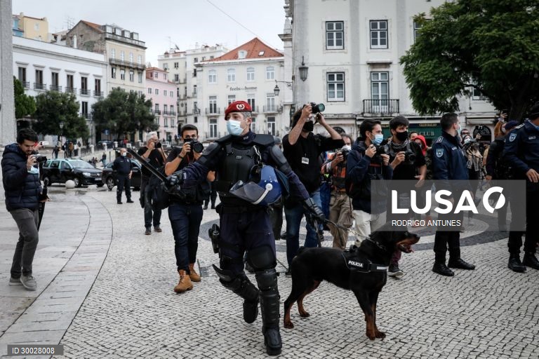 Covid-19: Manifestação pela hotelaria restauração arte e cultura em Lisboa