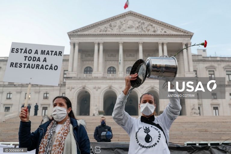 Covid-19: Empresários da restauração, comércio e hotelaria protestam em Lisboa