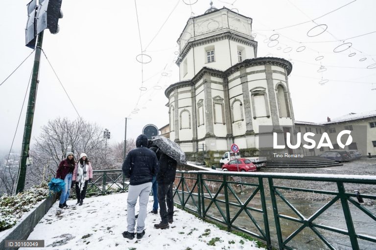 Queda de neve no norte de Itália