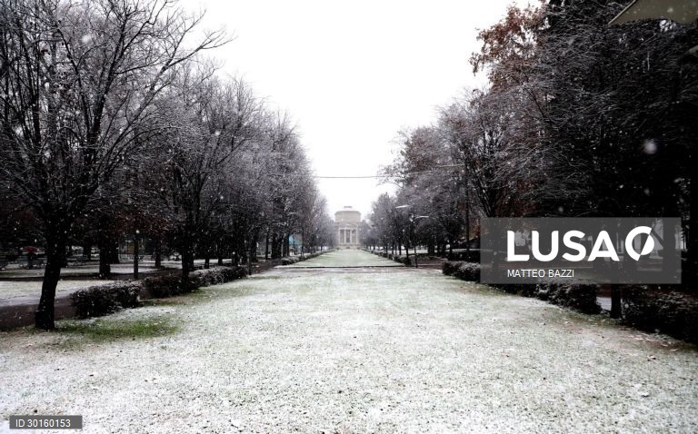 Queda de neve no norte de Itália