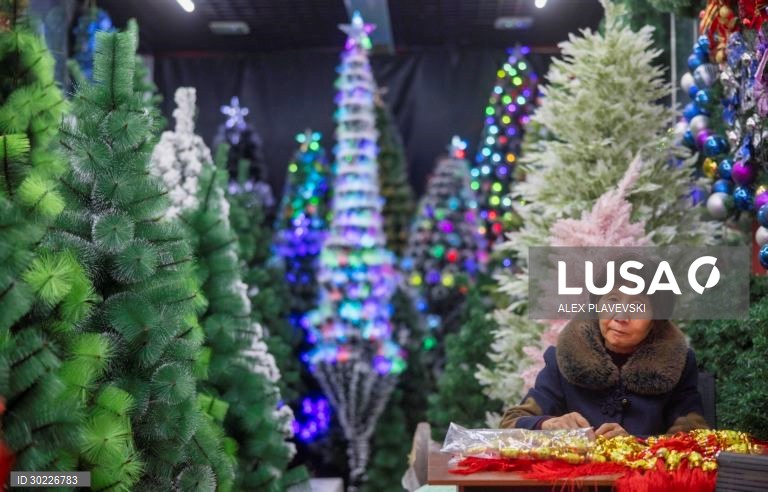 China: Venda de decorações de Natal e Ano Novo em Yiwu