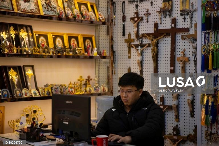 China: Venda de decorações de Natal e Ano Novo em Yiwu