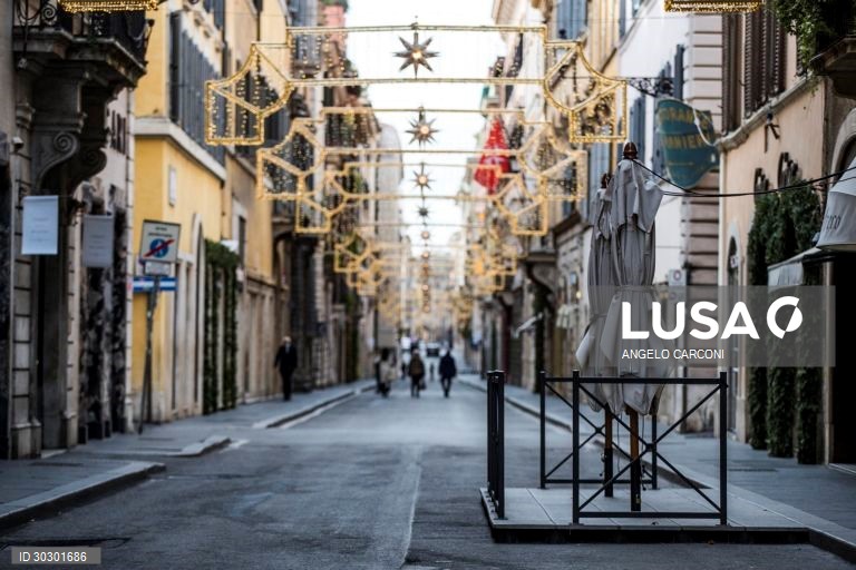 Dia de Natal - confinamento em Roma, Itália