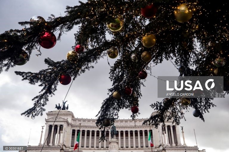 Dia de Natal - confinamento em Roma, Itália