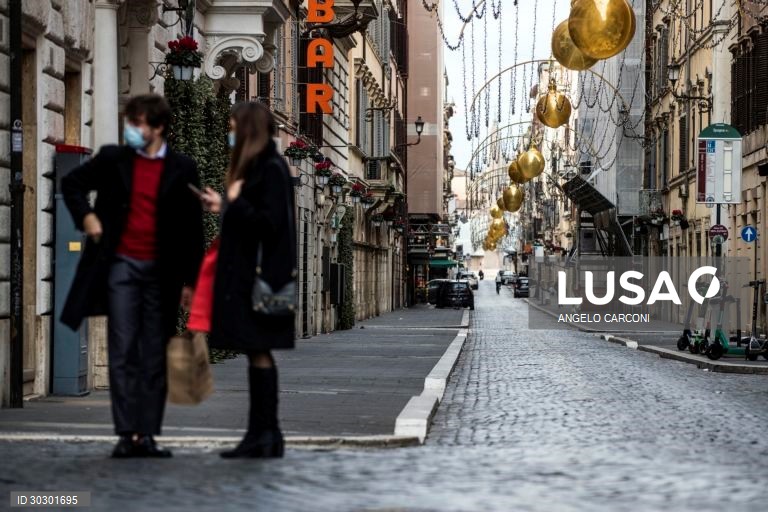 Dia de Natal - confinamento em Roma, Itália