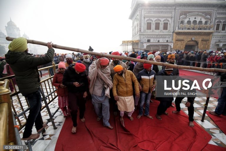 Índia: Devotos rezam no Templo Dourado em Amritsar