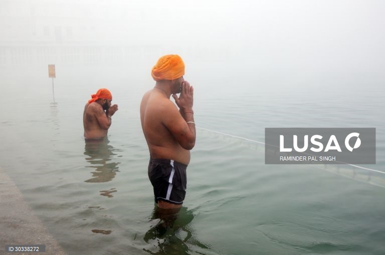 Índia: Devotos rezam no Templo Dourado em Amritsar