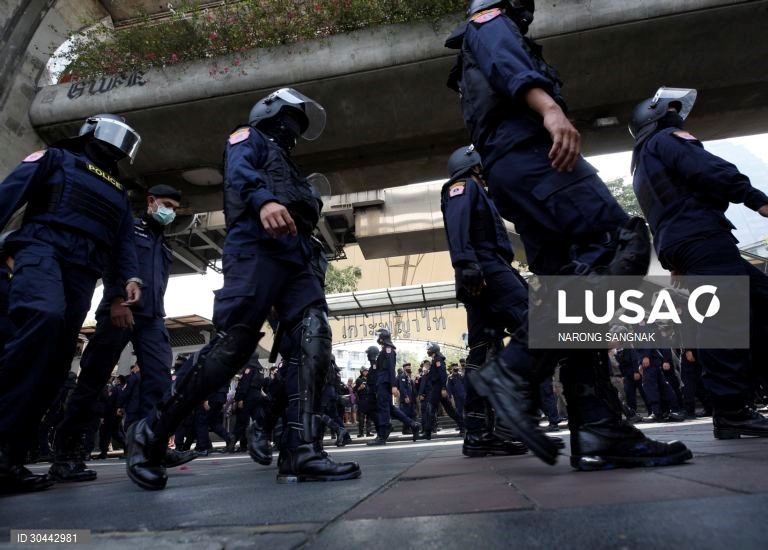 Protesto contra a lei "lesa-majestade" em Banguecoque