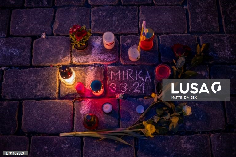 Memorial às vítimas da covid-19 em Praga